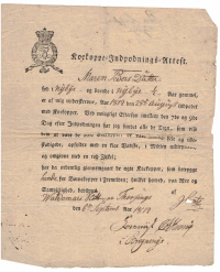  Dänischer Impfnachweis von 1812 