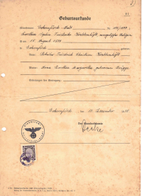  Geburtsurkunde Dorothea Krabbenhöft 