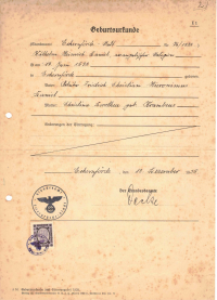  Geburtsurkunde Wilhelm Daniel 